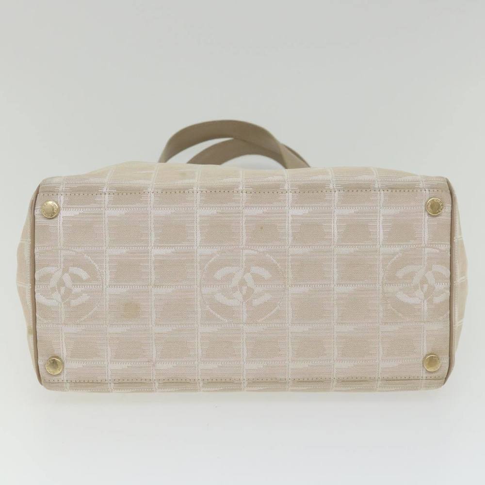CHANEL New Travel Line Hand Bag Nylon Beige CC Auth ki3740 - Picture 5 of 16